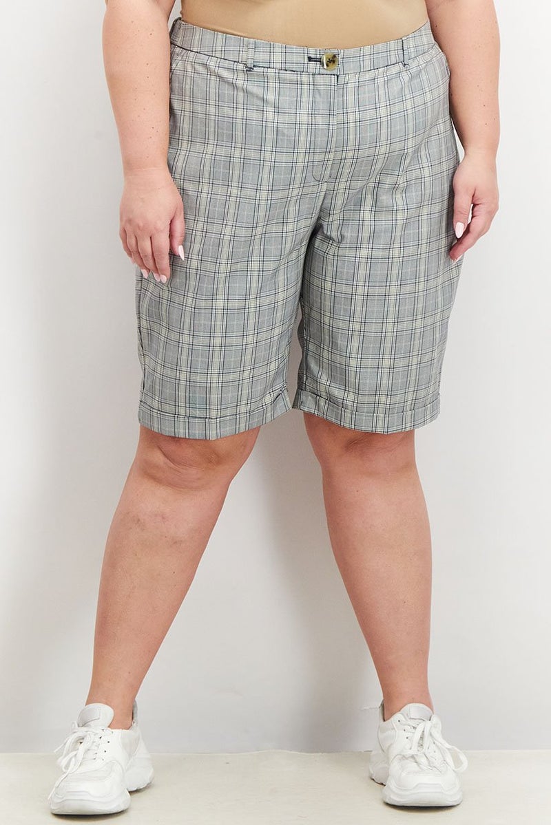 Violeta By Mango Women Regular Fit Plaid Shorts, Multicolor - Image 1