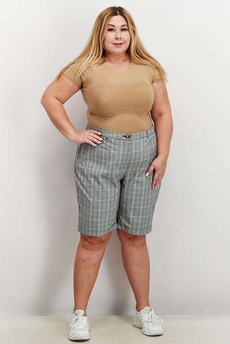 Violeta By Mango Women Regular Fit Plaid Shorts, Multicolor - Image 2