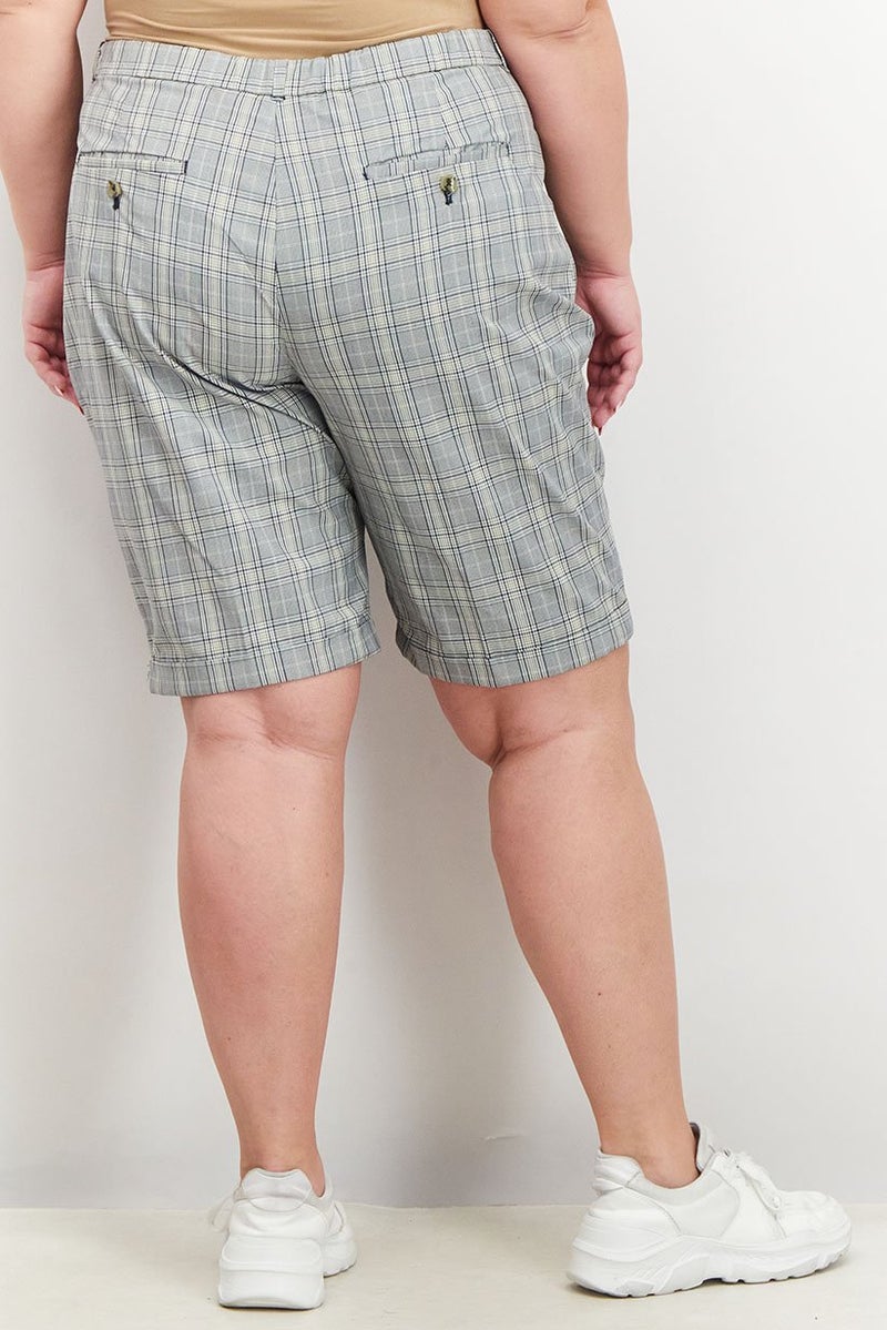 Violeta By Mango Women Regular Fit Plaid Shorts, Multicolor - Image 4