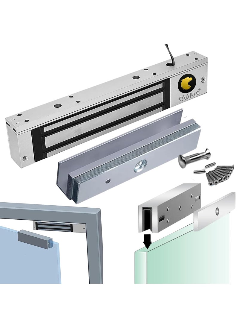 OldArc OldArc EM Magnetic Lock U Bracket Electro Magnetic Lock Glass Door600LBS EM Lock For Glass Door With U Shape Bracket2 Wire EM Lock Metal Wooden Frame Door Access Control Electric Magnetic Lock  - Image 1
