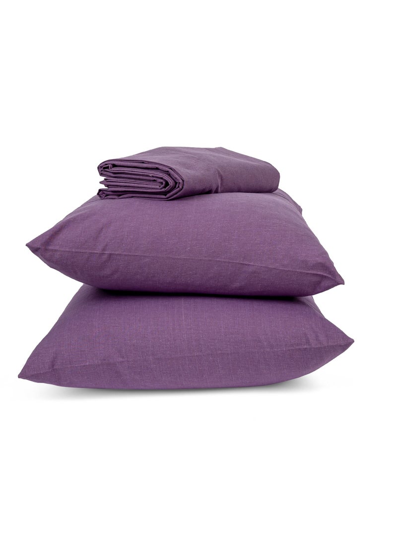 Home of linens Flat Sheet Set Mauve 180x260 - Image 2