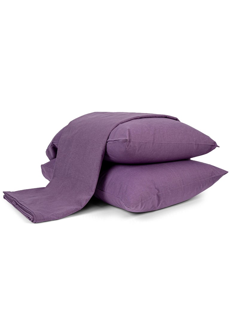 Home of linens Flat Sheet Set Mauve 180x260 - Image 1