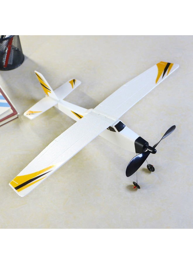 Foam Aircraft Rubber Band Aircraft Knight Police Rubber Band Power 3D Cabin Glider Fighter Aircraft Assembly Aircraft Model-Color:Random Color - Image 3