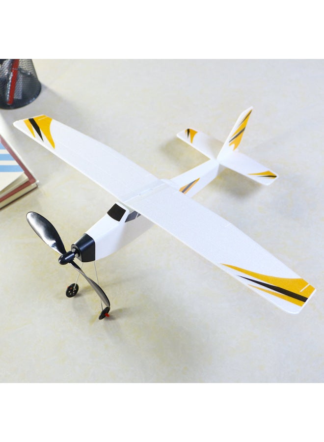 Foam Aircraft Rubber Band Aircraft Knight Police Rubber Band Power 3D Cabin Glider Fighter Aircraft Assembly Aircraft Model-Color:Random Color - Image 1