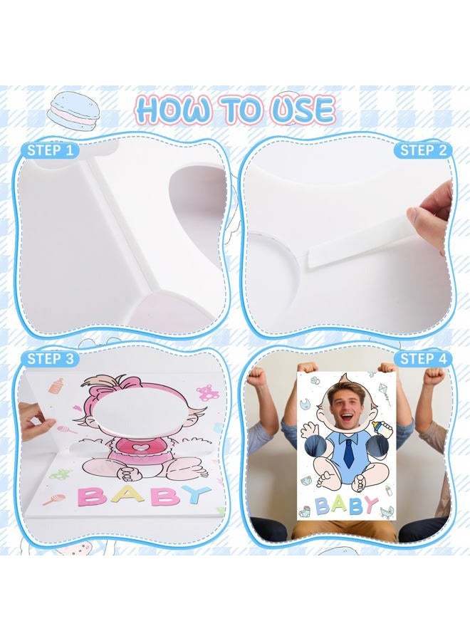 OBUSATT 6 Set Blindfolded Baby Shower Games Kit Feed Me Baby Shower Games Fun Gender Reveal Game Funny Bridal Party Activities Includes 6 Game Boards 6 Blindfolds for Gender Reveal Party Favor Supplies - Image 3