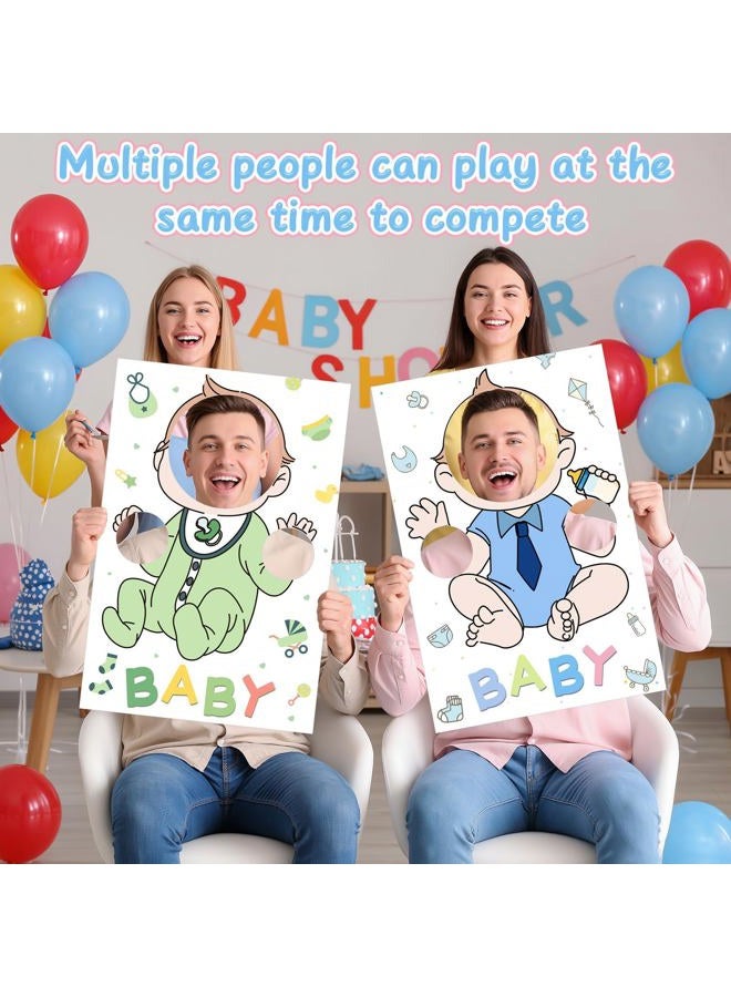OBUSATT 6 Set Blindfolded Baby Shower Games Kit Feed Me Baby Shower Games Fun Gender Reveal Game Funny Bridal Party Activities Includes 6 Game Boards 6 Blindfolds for Gender Reveal Party Favor Supplies - Image 4