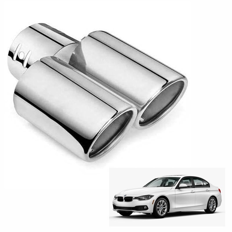 أنبوب عادم مزدوج الصامت من أسريد، مصنوع من الفولاذ المقاوم للصدأ، مخرج نهاية العادم 1 قطعة لسيارة بي إم دبليو 3 سيريز جراند ليموزين