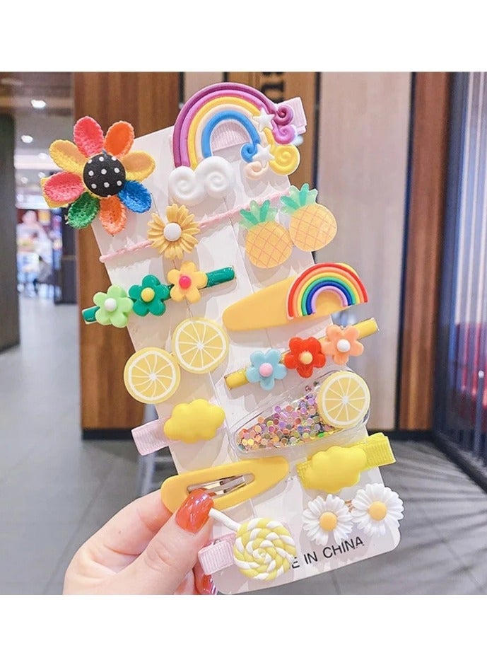 Generic ‏Multi-Shaped Hair Clips Set - 14 Pieces of Hair Clips in the Shapes of Roses, Flowers, Lemons, Pineapples, and Sweets, Distinctive and Varied Hairpins, Hair Clips, Hair Accessories Suitable for Wom  - Image 5