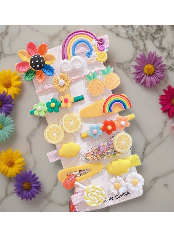 Generic ‏Multi-Shaped Hair Clips Set - 14 Pieces of Hair Clips in the Shapes of Roses, Flowers, Lemons, Pineapples, and Sweets, Distinctive and Varied Hairpins, Hair Clips, Hair Accessories Suitable for Wom  - Image 4