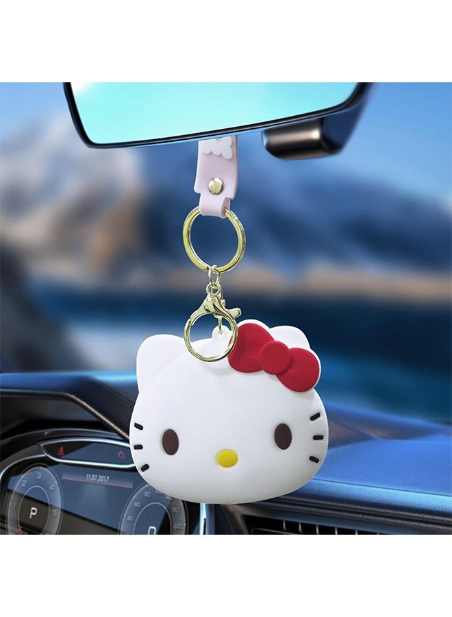 Lovely Kitty Coin Bag Keychain, Mini Pouch KeyChain, Cartoon Animal Silicone Coin Purse with Zipper, Kitty Accessories for Girls Handbag Car Pendants - Image 5