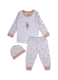 Babies Basic 7 Piece Unisex 100% Cotton Gift Set Include Bib, Blanket, Mitten, Cap, Romper, Top And Bottom Set  - Image 3