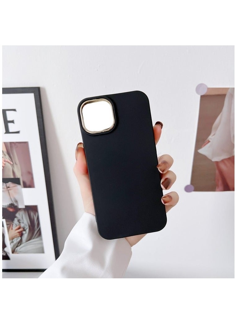 HuHa iPhone 14 Pro Case Cover, Liquid Silicone Electroplating Flannel Premium Shockproof Protective Case Cover For iPhone 14 Pro - Black 