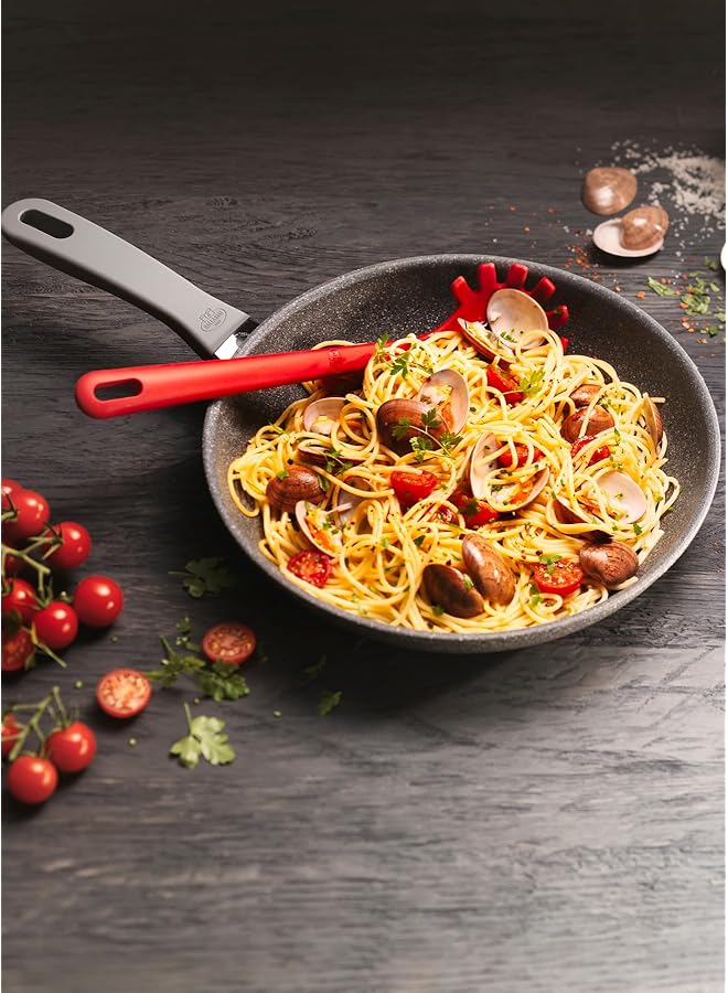 بالاريني مقلاة مورانو، ٢٠ سم. طلاء جرانيتيوم غير لاصق من ٥ طبقات. خالية من حمض بيرفلورو الأوكتانويك (PFOA). مقاومة للخدش. آمنة للاستخدام في الفرن على درجة حرارة ١٦٠ درجة مئوية كحد أقصى. مؤشر توفير الطاقة Thermopoint. مناسبة لجميع المواقد. صنع في إيطاليا. - Image 2