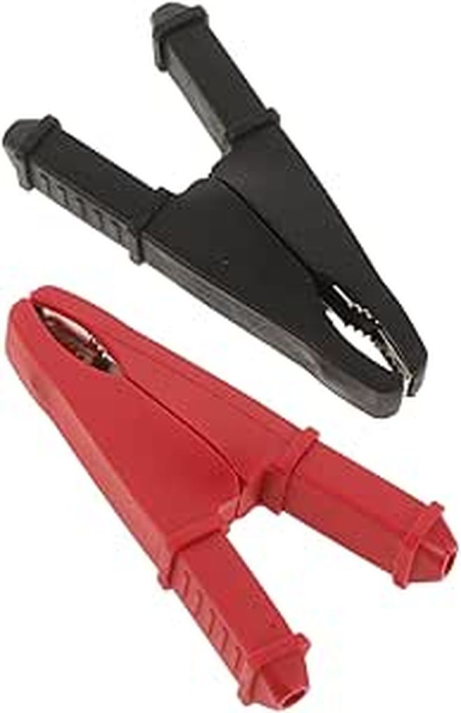 Heavy Duty Copper Alligator Clips Battery Test Clamp Kit Low Resistance 2 Piece Set - Image 1