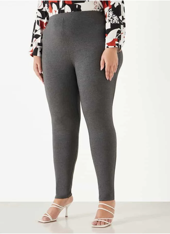 Ulla Popken Plus Size Ulla Popken Leggings with Elasticated Waistband