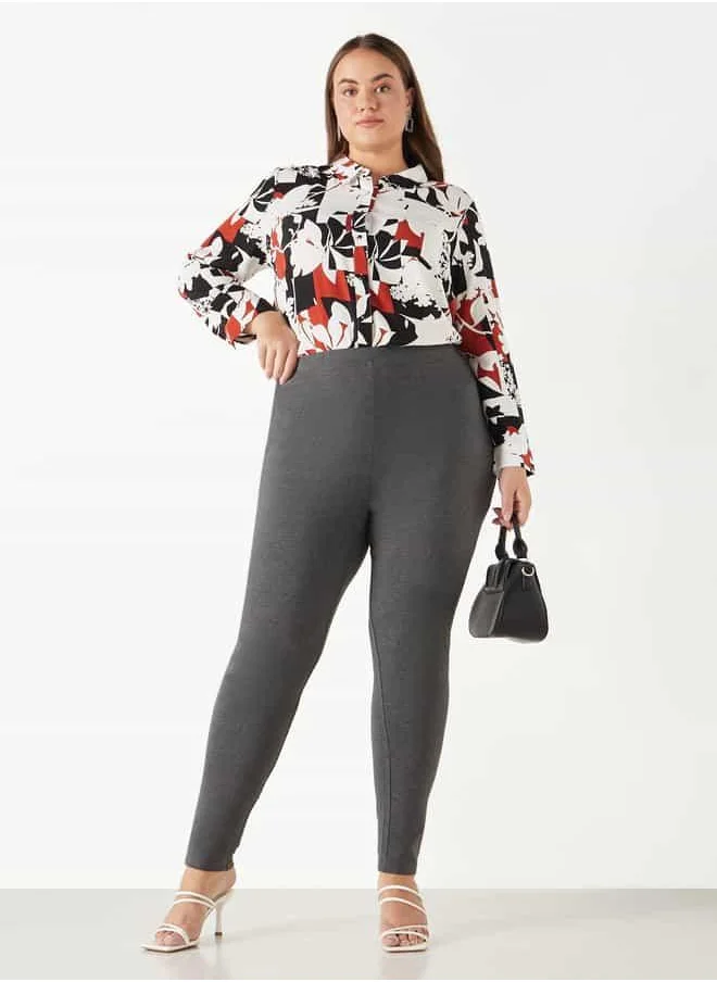 Ulla Popken Plus Size Ulla Popken Leggings with Elasticated Waistband