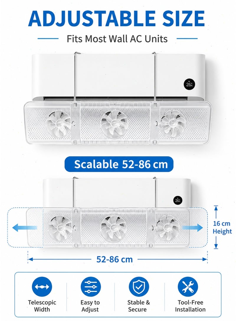 Adjustable Air Conditioner Deflector for Split AC, Retractable Anti-Direct Blowing Baffle for Cooling Heating, Draft Prevention for Home Office - Image 3