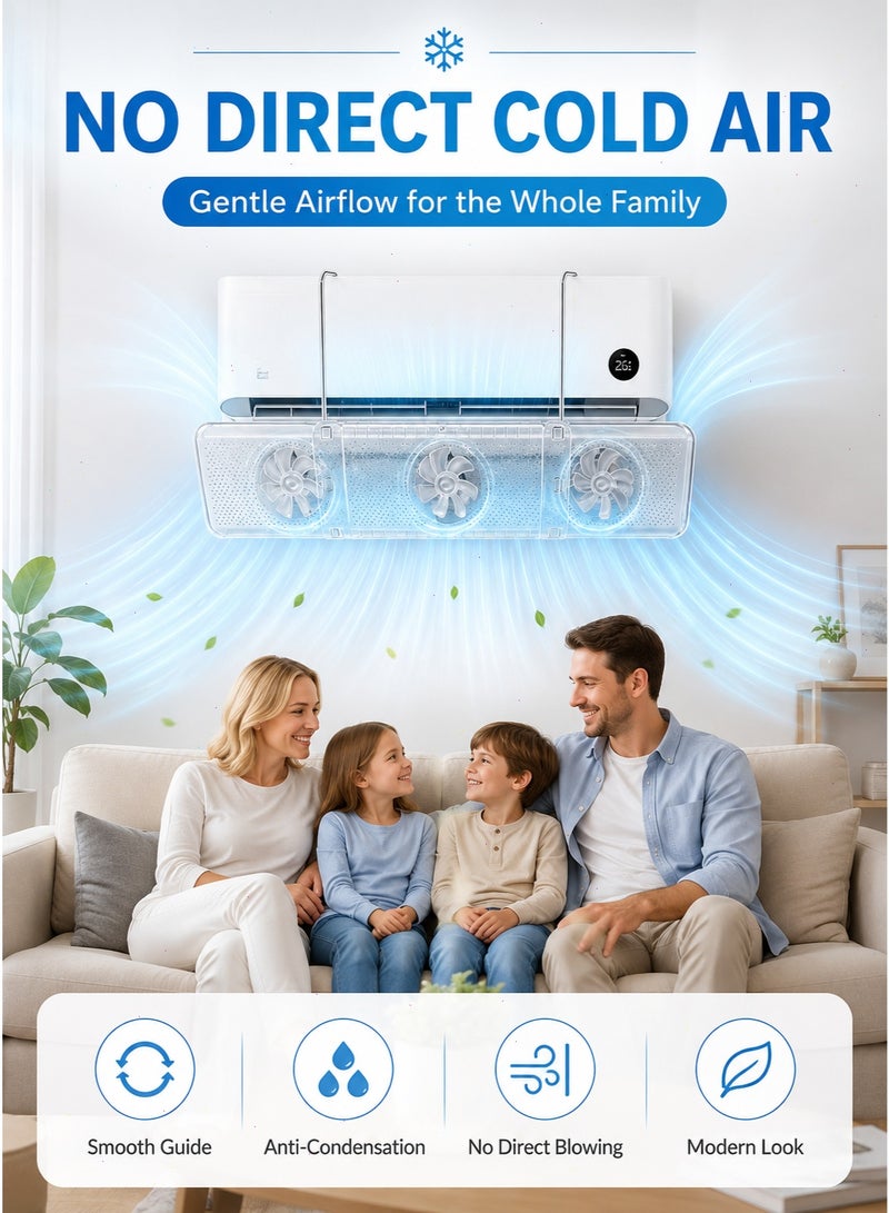 Adjustable Air Conditioner Deflector for Split AC, Retractable Anti-Direct Blowing Baffle for Cooling Heating, Draft Prevention for Home Office - Image 2