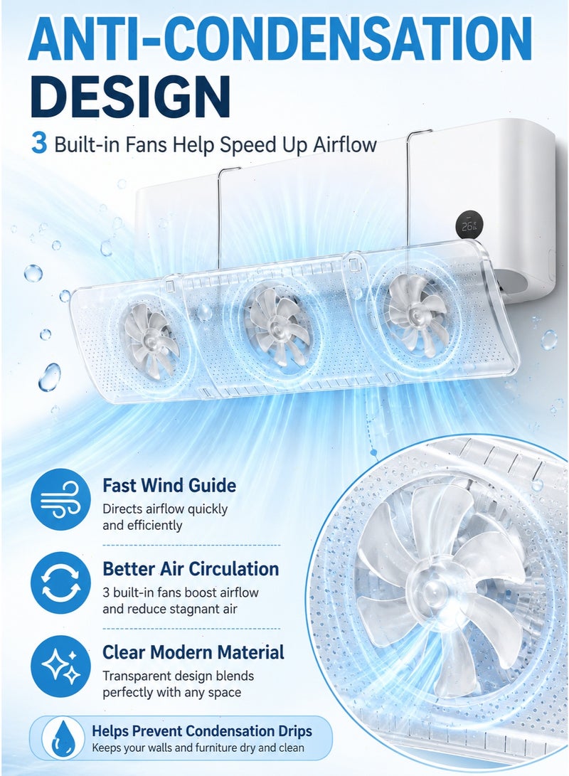 Adjustable Air Conditioner Deflector for Split AC, Retractable Anti-Direct Blowing Baffle for Cooling Heating, Draft Prevention for Home Office - Image 5