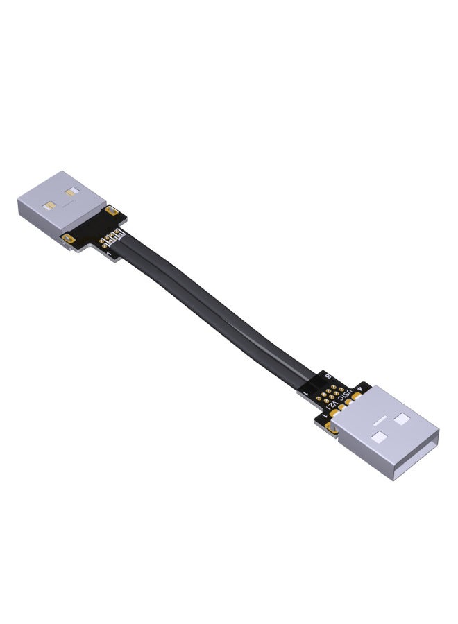 ADT-Link USB2.0 Ultra-fine Light Thin Short Flat Wire Double A Male Bend Angle High Current Power Supply Data Line-Color:S3J-S3K-Length:3cm  - Image 5