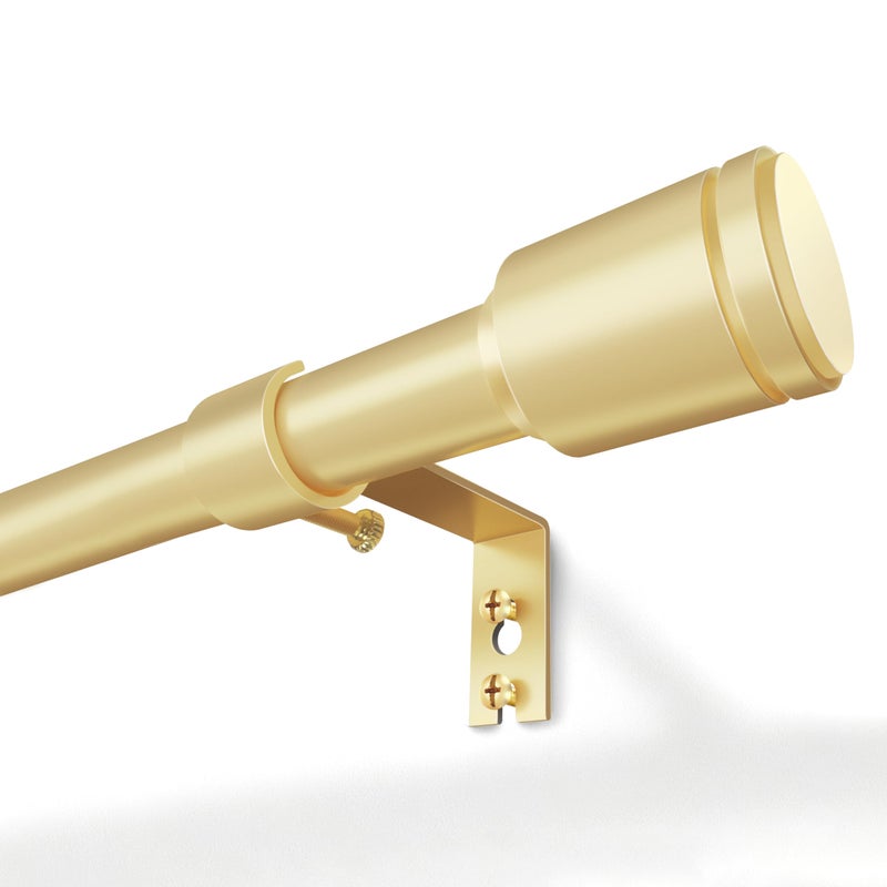 Edidonson 5/8â€ Diameter Curtain Rods 30-90 Inch, for 30-84 Inch Windows, Adjustable Splicing Gold Curtain Rods for Windows with Brackets, Window Rod Long Small Curtains Rod - Image 1