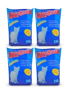 Kitty Sand 100% Natural Silica Crystal Premium Quality Cat Litter 7.6L - Pack of 4  - Image 1
