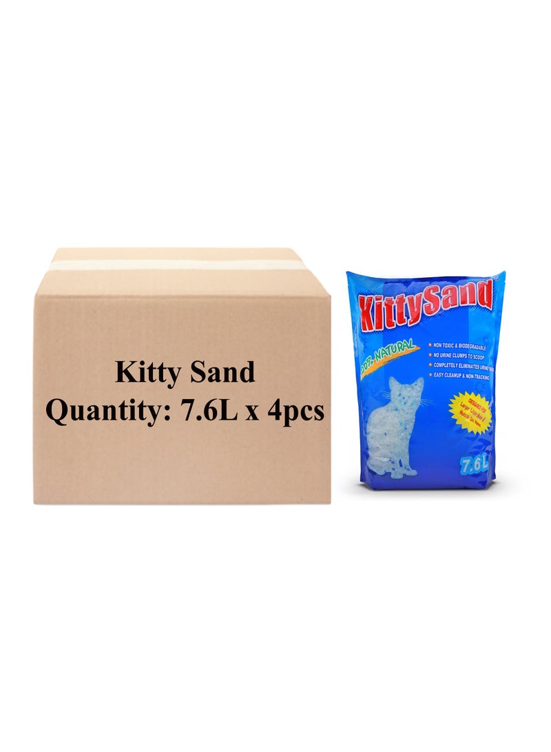Kitty Sand 100% Natural Silica Crystal Premium Quality Cat Litter 7.6L - Pack of 4 - Image 2