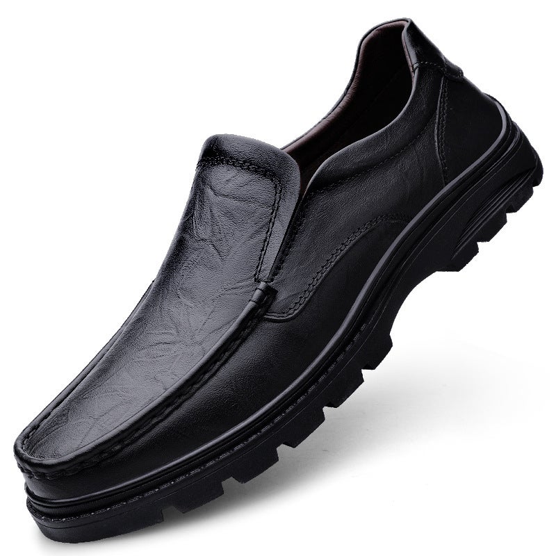 Plus Size Business Casual Leather Shoes Autumn New Men'S Shoes Grip Pattern Slip-On Soft Sole Shoes Men'S Shoes - Image 1
