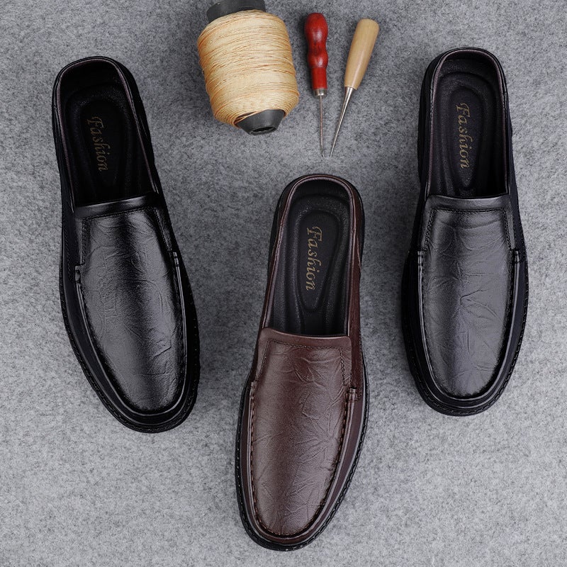 Plus Size Business Casual Leather Shoes Autumn New Men'S Shoes Grip Pattern Slip-On Soft Sole Shoes Men'S Shoes - Image 3