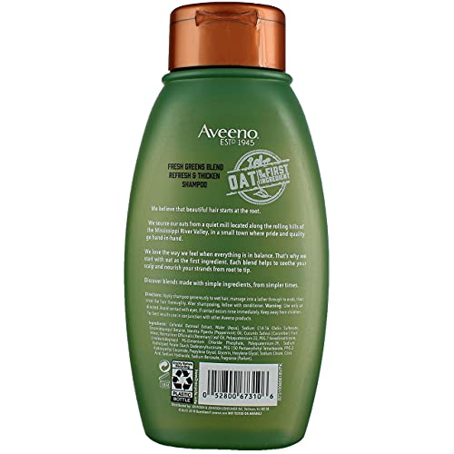 Aveeno Shampoo Fresh Greens Blend Refesh & Thicken 12 Ounce (Pack of 2) - Image 5