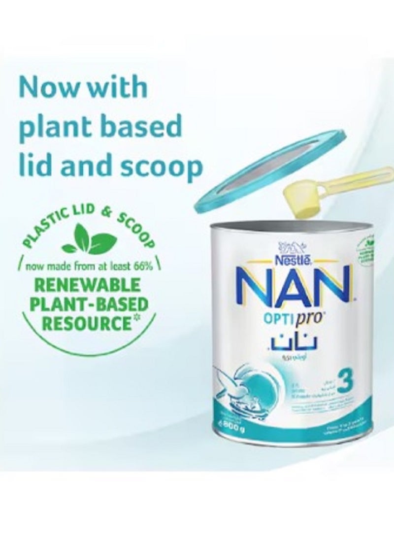 Nan - Nestle NAN Optipro 3 Growing up Milk From 1 to 3 Years With 2’FL and BL Probiotic 800g - Image 1