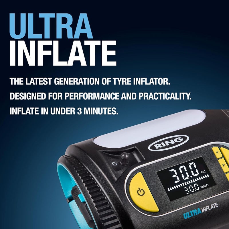 Ring Automotive ULTRAINFLATE 20 Cordless Digital Tyre Inflator with Auto-Stop & Progress Meter - Image 3