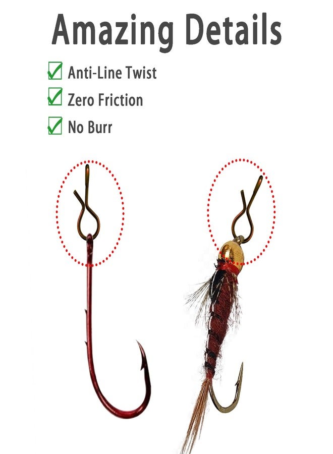 EUPHENG 100/150/250PCS Fly Fishing Snaps, 5 Sizes Quick-Change Stainless Steel No Knot Snaps, Fast Lure Connector for Flies, Jigs, Lures - Image 5