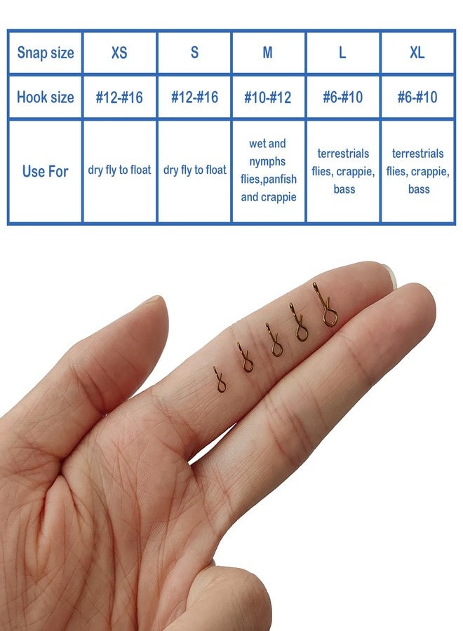 EUPHENG 100/150/250PCS Fly Fishing Snaps, 5 Sizes Quick-Change Stainless Steel No Knot Snaps, Fast Lure Connector for Flies, Jigs, Lures - Image 3