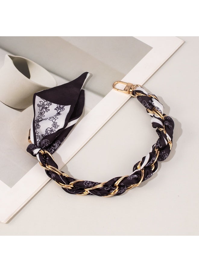 NIBEMINENT Beaded Phone Lanyard, Anti Lost Removable Wrist Strap,Chain Scarf Bracelet Pendant,Phone Keychain Lanyard,29/Black