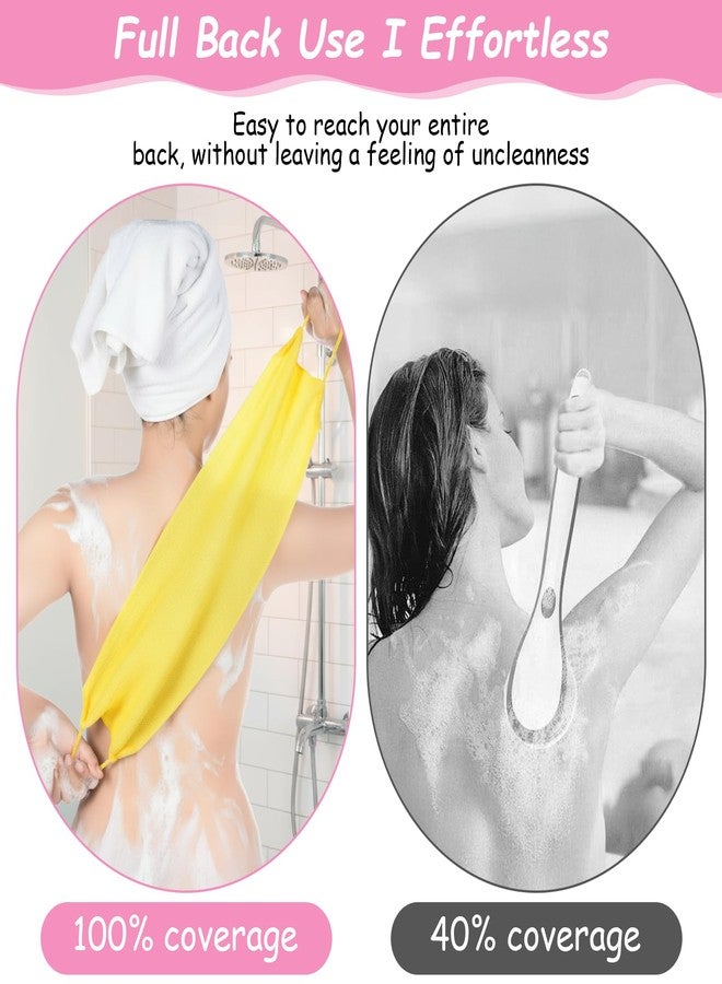 Caeuiciw 12 Pcs Exfoliating Back Scrubber for Shower with Handles Nylon Back Exfoliator Washers Stretchable Pull Strap Exfoliating Loofah Washcloth for Women Men Body Deep Cleaning Massages - Image 5