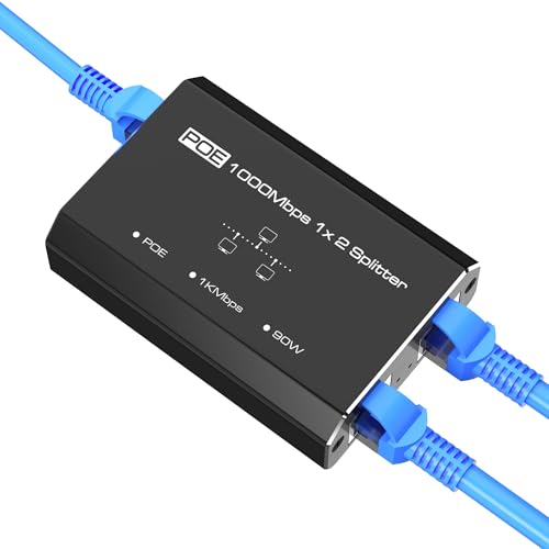 Closs Gigabit PoE Switch, 2 Port Gigabit Ethernet Switch, Ethernet Splitter, Non-PoE to PoE Adapter, Network Hub 1 in 2 Out, Supplies POE (15.4W) or PoE+ (30W), Plug & Play, Distance Up to 328 Ft. - Image 1