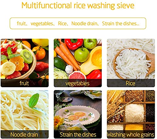 TGOPIT Multipurpose Stainless Steel Colander Strainer Drainer with Handle for Rice Fruits Vegetable Noodles Pasta Beans Grains Washing Filter Basket for Kitchen Bowl Storing and Straining PurposeSilver - Image 3