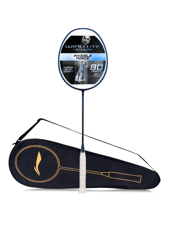لي-نينج مضرب بادمنتون Wind Lite Stealth Carbon Fibre غير مشدود مع غطاء كامل مجاني (مدعوم من Windstorm) - Image 1