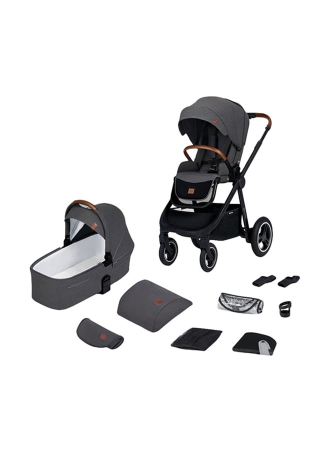 Kinderkraft - Multifunctional Pushchair 2In1 Everyday, Baby Pram, With Xl Carrycot, For All Terrain, Waterproof Upf50+ Material, Foldable, Easy To Transport, Practical Accessoires, Up To 22Kg - Dark Grey - Image 1