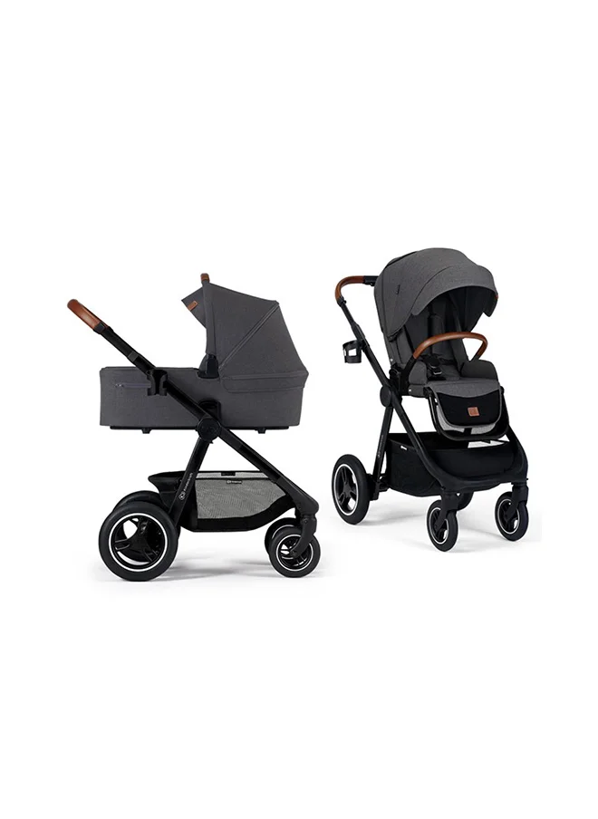 كيندركرافت Multifunctional Pushchair 2In1 Everyday, Baby Pram, With Xl Carrycot, For All Terrain, Waterproof Upf50+ Material, Foldable, Easy To Transport, Practical Accessoires, Up To 22Kg - Dark Grey