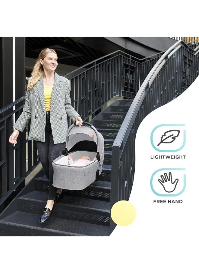 Kinderkraft Multifunctional Pushchair 2In1 Everyday, Baby Pram, With Xl Carrycot, For All Terrain, Waterproof Upf50+ Material, Foldable, Easy To Transport, Practical Accessoires, Up To 22Kg - Dark Grey