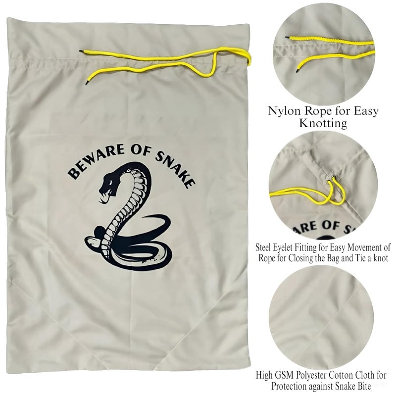 Stylera Heavy Duty Snake & Reptile Bag with Drawstring and Handle | 86 x 53 cm Large Snake Catching Bag with Sewn Bottom Corners for Safe Transport and Rescue Operations (Pack of 1) - Image 2
