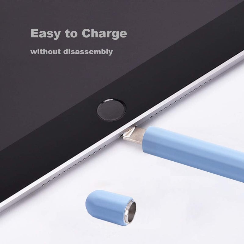 غطاء لقبضة قلم Apple كإكسسوارات حامل لقلم Apple من الجيل الأول مع غطاء واقي للطرف لقلم iPad (أزرق) - Image 5