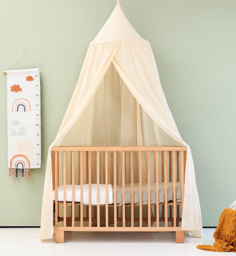 UB-STORE Cream Beige Kids Bed Canopy for Child Bedroom | Nursery Crib Hanging Curtain | Baby Mosquito Net Bedding for Girls & Boys Play Room Decoration | Reading Nook Canopies Toddler Dome Tent - Image 2