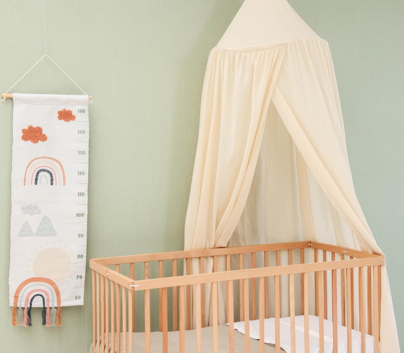 UB-STORE Cream Beige Kids Bed Canopy for Child Bedroom | Nursery Crib Hanging Curtain | Baby Mosquito Net Bedding for Girls & Boys Play Room Decoration | Reading Nook Canopies Toddler Dome Tent - Image 4