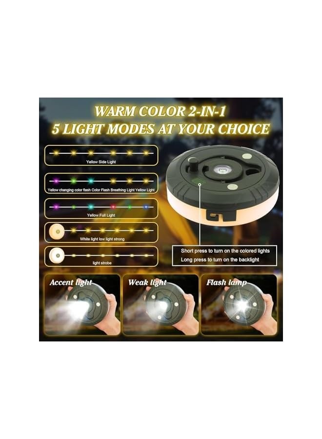 erorex Camping Lantern with String, 8 Lighting Modes 32.8ft Outdoor String Lights, 2 in 1 Rechargeable Camping String Light Waterproof Portable LED Tent Light for Yard Garden Outdoor Hiking - Image 4