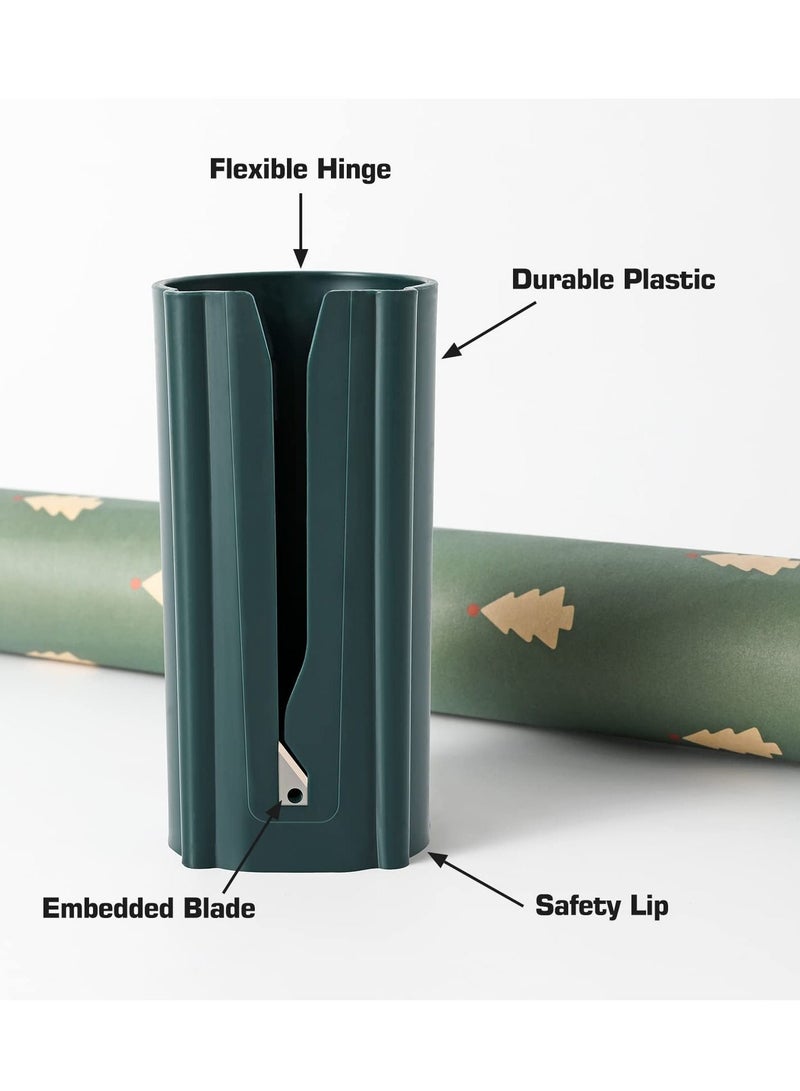 XiuWoo Wrapping Paper Cutter Tool Tube, Gift Wrap Cutter, Kraft Craft Roll Sliding Line Cut Trimmer for Xmas Gift,Gift Christmas Packaging Box (a box(2Pack)) - Image 4