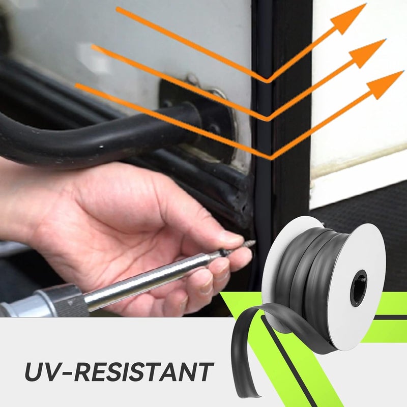 RVMATE شريط تزيين RV أسود 1 بوصة × 100 قدم، إدخال تزيين فينيل مقاوم للأشعة فوق البنفسجية، تزيين للمركبات الترفيهية، المخيمات، مقطورات السفر، خارج المقطورة - Image 5