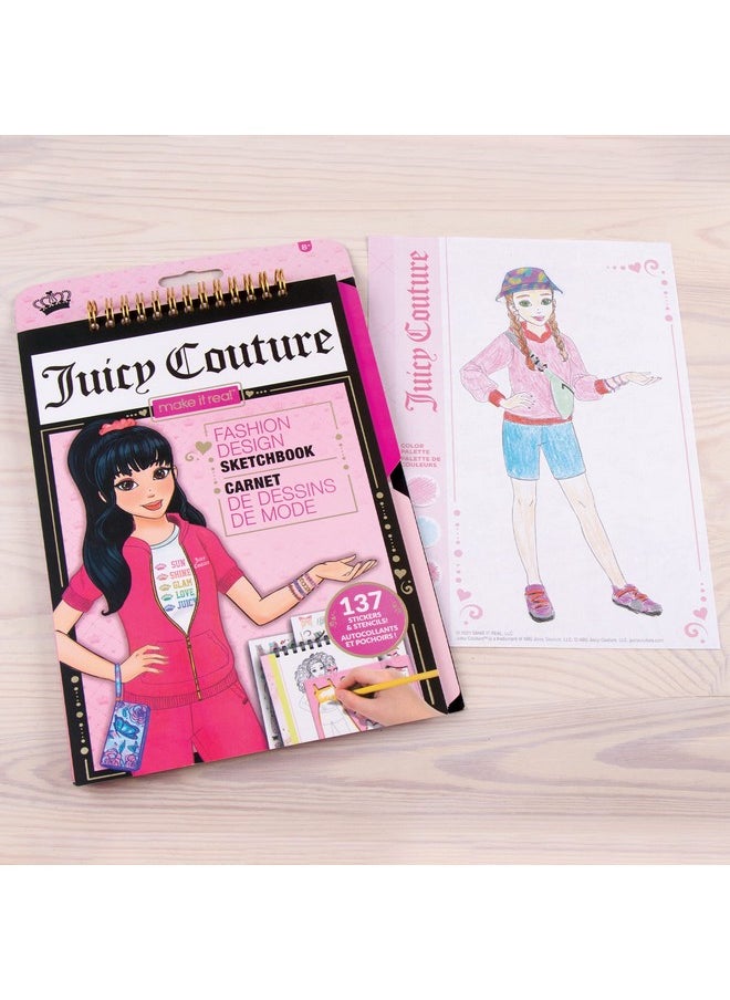 Make It Real Juicy Couture Fashion Design Sketchbook Includes 137 Stickers & Stencils Draw Sketch & Create Fashion Coloring Book Tweens & Girls Kids Ages 6+  - Image 5